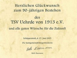 TSV Uehrde Urkunden