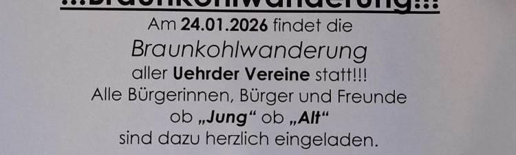 Braunkohlwanderung Uehrder Vereine 2026