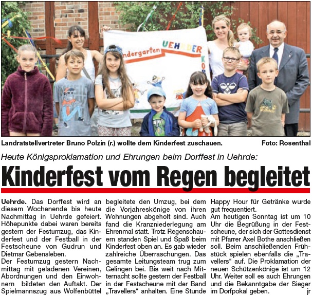Uehrder Kinderfest vom Regen begleitet